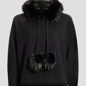 NEW WITH TAGS—Alice + Olivia Oscar Faux Fur Trimmed Knit Hoodie